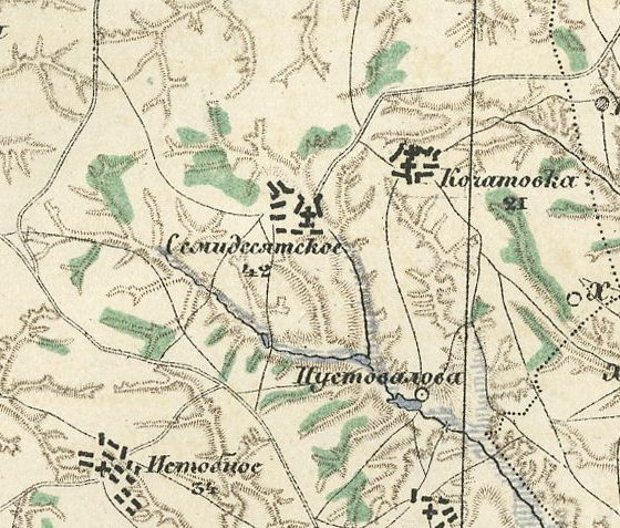 с. Семидесятное, карта 1792 года